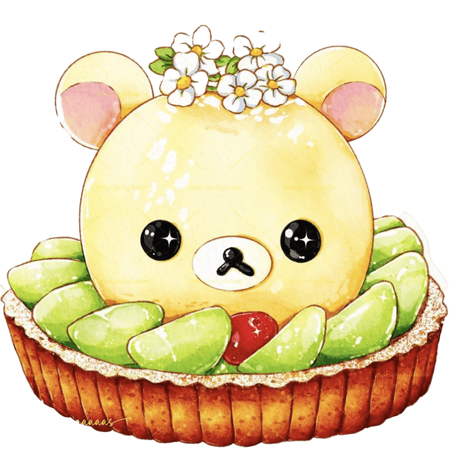 Cute bear tart illustration